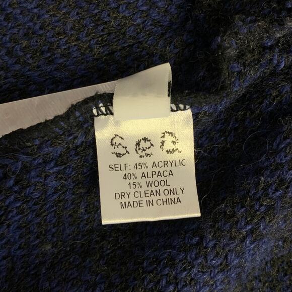 Sea New York Blue Leopard Print Peplum Ruffle Balloon Sleeve Alpaca Sweater - Picture 9 of 9